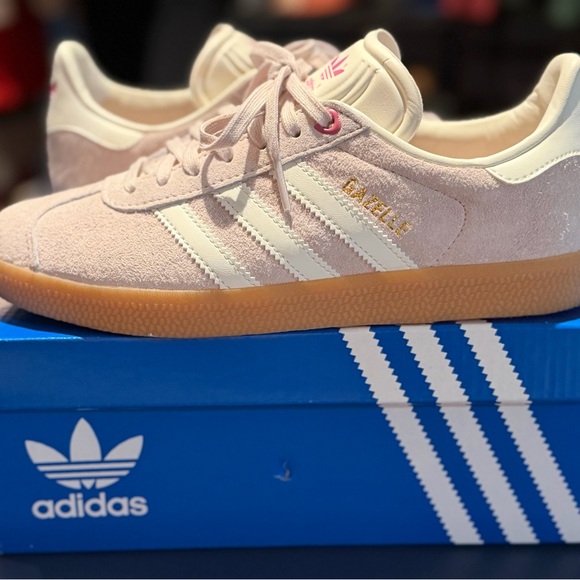 adidas Shoes - Adidas Gazelle Pink and White Sneakers